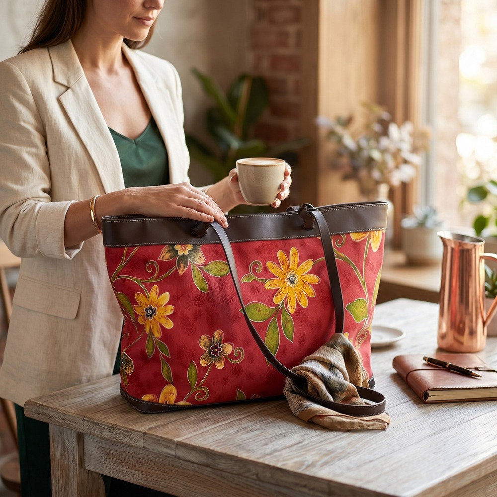 Maxx New York Floral Tote Bag Cottagecore Boho Bloomcore Travel Shopper Large